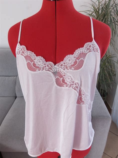 Vintage Lingerie Lace Top 90 S Slip Satin Lace Top Gem