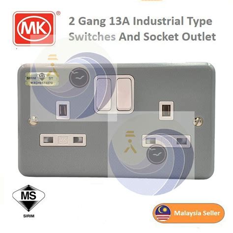 READY STOCK MK G2946ALM Double Metal Clad Switch Socket Outlet Heavy