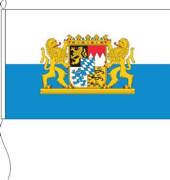 Flagge Bayern weiß blau mit Wappen und Löwen 80 x 120 cm Marinflag