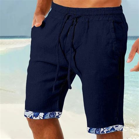 Mens Shorts Summer Shorts Beach Shorts Patchwork Drawstring Elastic