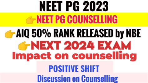 Neet Pg Counselling Aiq Rank Next Exam Neet Pg