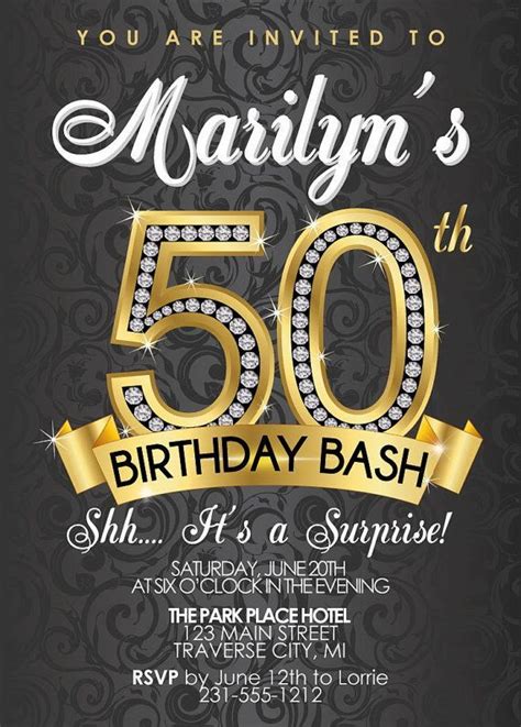 Downloadable Editable 50th Birthday Invitation Templates Free