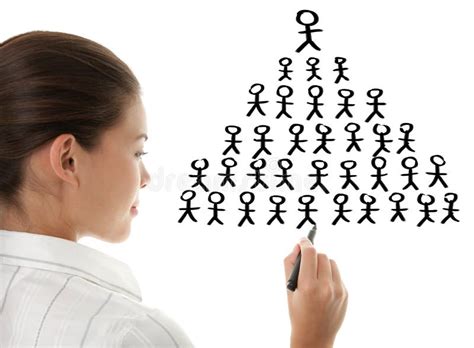 Pyramid Scheme Business Woman Drawing Stock Image Image Of Group