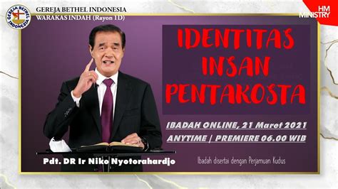 Ibadah Online Gbi Warakas Indah Tgl Maret With Pdt Dr Ir