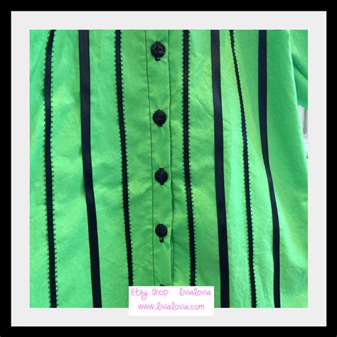 Patty Shirt Green Striped Shirt Green And Black Striped Etsy