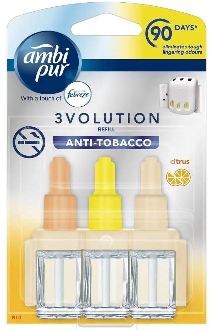 AMBI PUR 3VOLUTION ANIT TOBACCO CITRUS AIR FRESHENER PLUG IN DIFFUSER