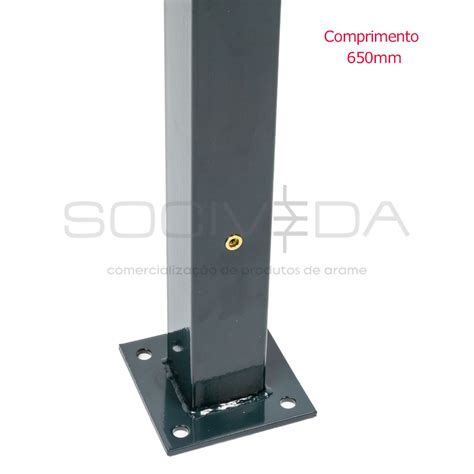 Poste 60X60X1 5mm Base Soldada C 0650mm Cinza RAL 7016 SOCIVEDA