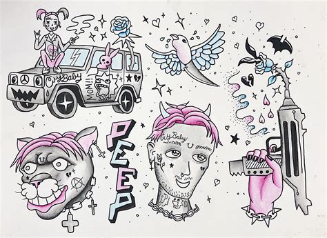 Aggregate 57 Lil Peep Tattoos Drawings Super Hot In Cdgdbentre