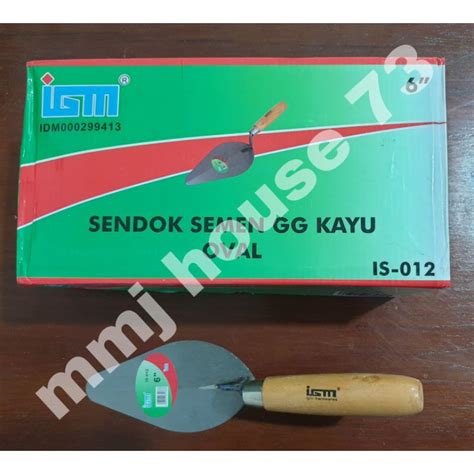 Jual Sendok Semen Oval Gagang Kayu Igm Cetok Oval Gagang Kayu Igm