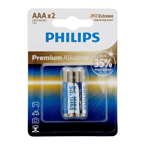 Order Philips Premium Alkaline Aaa Batteries 2 Pack Lr03m2b97 Online At Best Price In