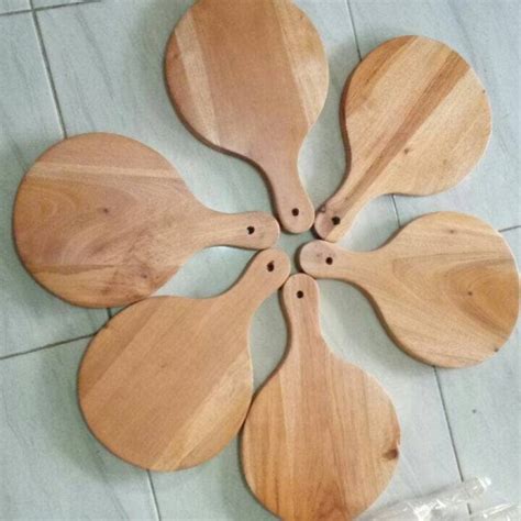 Jual Talenan Kayu Mahoni Diameter 21cm Wooden Cutting Board Talenan