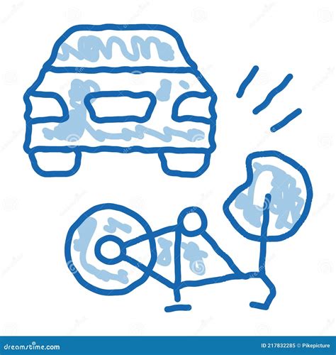 Pictogram Van Doedelen Van Fietsen En Auto S Met Handtekeningen