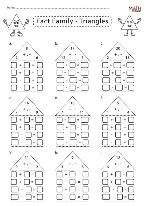 Math Fact Families Worksheets Math Fact Families Worksheets