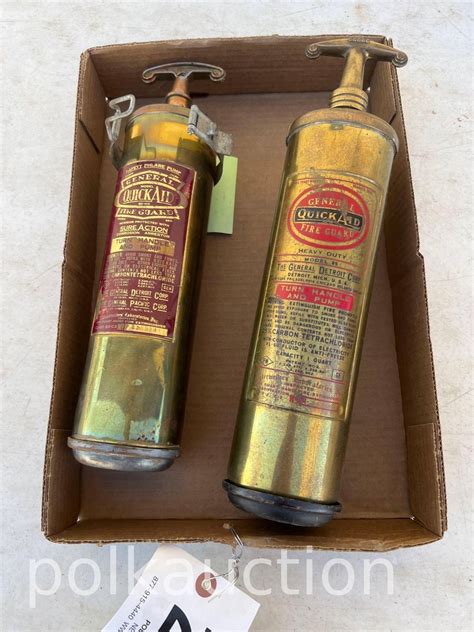 2526 2 Brass Fire Extinguishers Auction