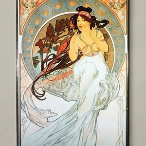 X Alphonse Mucha The Four Arts Poetry Dance Music Painting X Stained