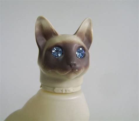 Avon Collectible Bottles Vintage Siamese Cat Rhinestone Perfume