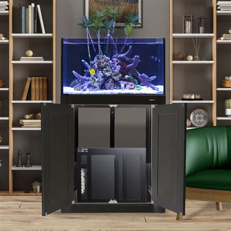 NUVO INT 50 Gallon Lagoon Aquarium Black APS Stand RFS22 Reef