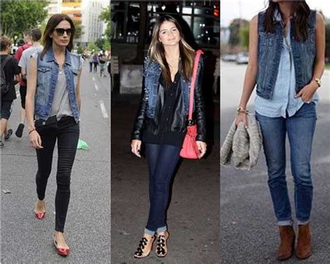 49 Looks Colete Jeans Tendências da Moda Feminina Combinações