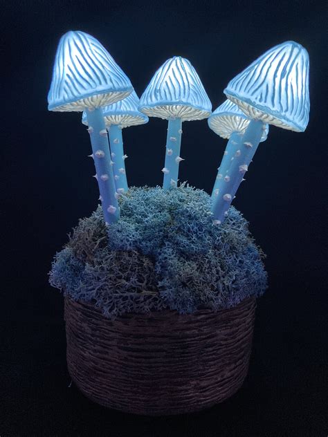 Blue Mushroom Lamp Mushroom Night Light Psychedelic Lamp Etsy Australia