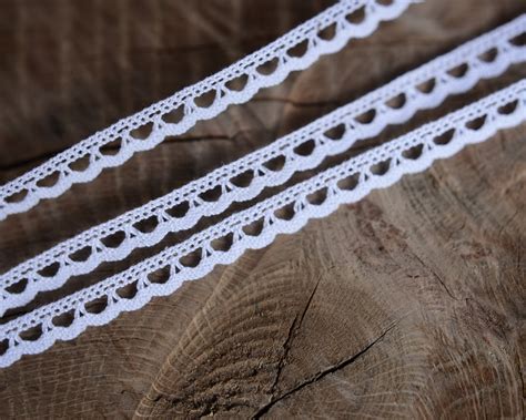 White Cotton Edging Narrow Lace Trim Ecru Cotton Edging Scallop Lace