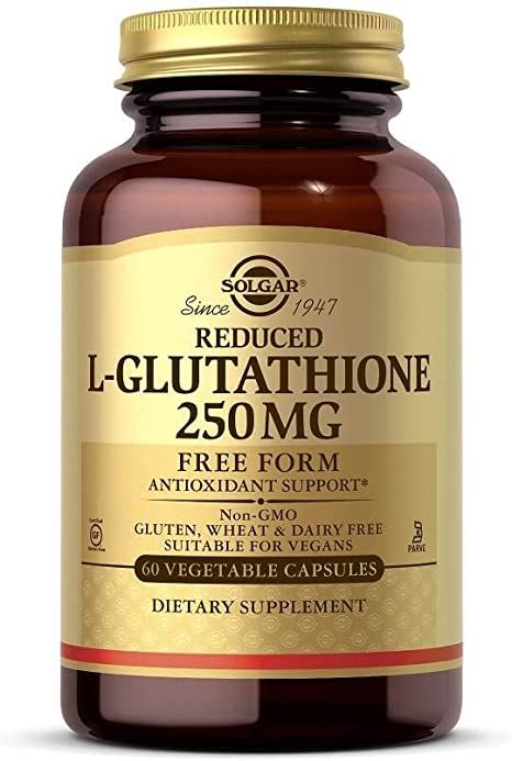 Amazon Solgar Reduced L Glutathione Mg Vegetable Capsules