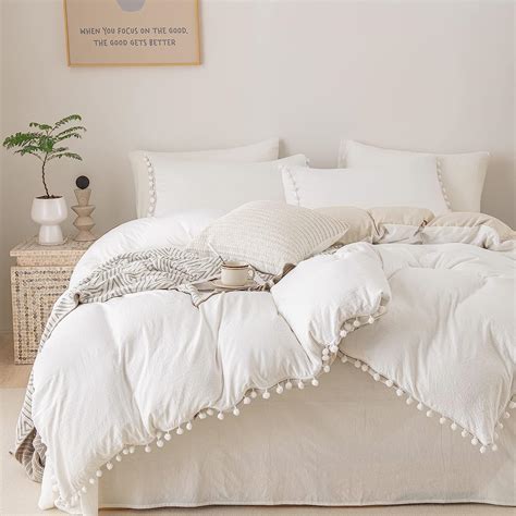 Amazon Bedbay White Boho Comforter Queen Size Boho Bedding Set 3