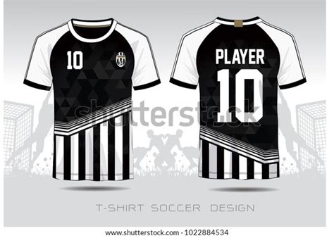 Soccer Jersey Fabic Black And White Layout Football Sport T Shirt