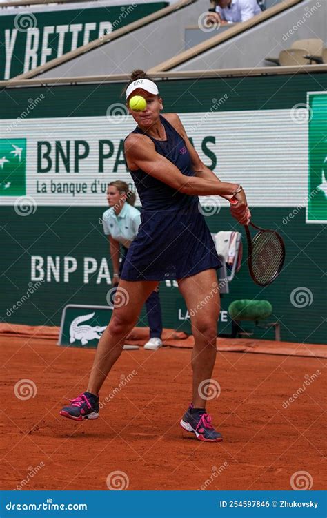 Professional Tennis Player Veronika Kudermetova Of Russia In Action