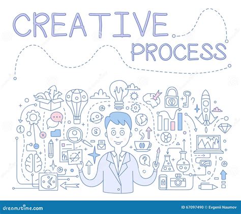 Creative Process Handdrawn Vector Illustration Stock Vector