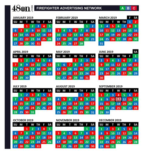 Free Printable 2024 2025 Day Firefighter Shift Calendar Printable