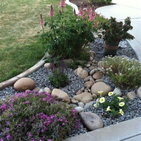 River Rock Small Front Yard Landscaping Ideas With Rocks - Landscape ...