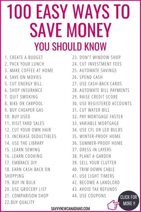 100 Easy Ways To Save Money Artofit