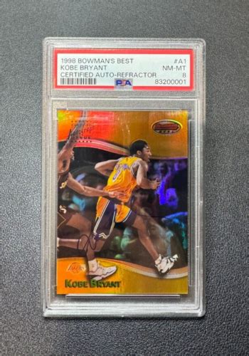 1998 99 Bowman S Best Kobe Bryant Refractor Certified Auto A1 PSA 8