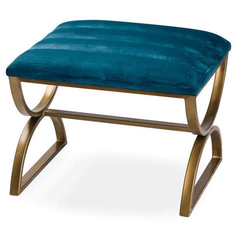 Teal Blue Velvet Footstool Turquoise Footstool Luxurious Etsyde