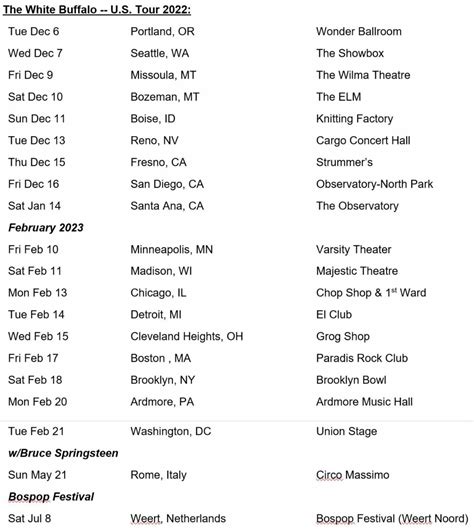 The White Buffalo: East Coast U.S. Tour Kicks-Off February 10, 2023 ...