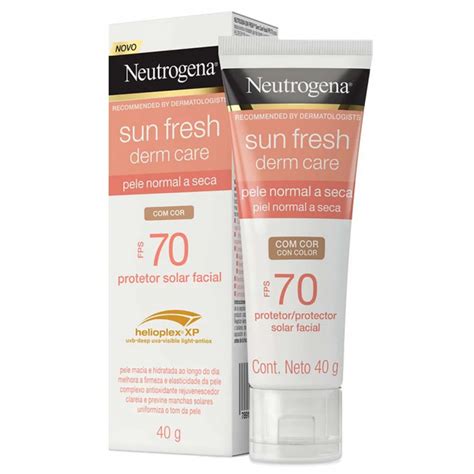 Protetor Solar Facial Neutrogena Sun Fresh Derm Care Cor FPS70 Pele