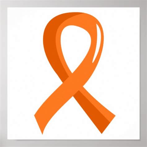 Multiple Sclerosis Orange Ribbon 3 Poster Zazzle