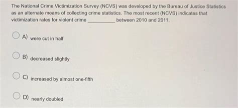 The National Crime Victimization Survey Ncvs Was