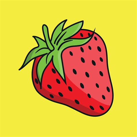 Illustration Of Strawberry Fruit Vector Strawberry Drawing 16744720