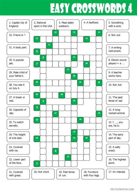 Crosswords English Esl Worksheets Pdf Doc