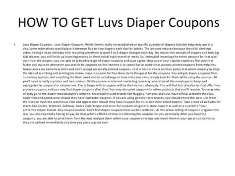 Luvs Diaper Coupons - Printable Luvs Diaper Coupons