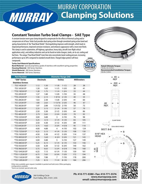 Genuine Murray Turbo Clamp Seal Constant Tension Band Clip Hose Menu