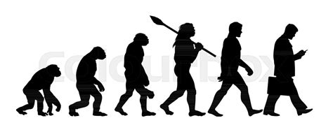 Theory Of Evolution Of Man Silhouette Stock Vector Colourbox