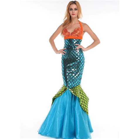 High Waisted Blue Deluxe Aquarius Mermaid Costume One Piece Sexy Woman Sea Mermaid Costume