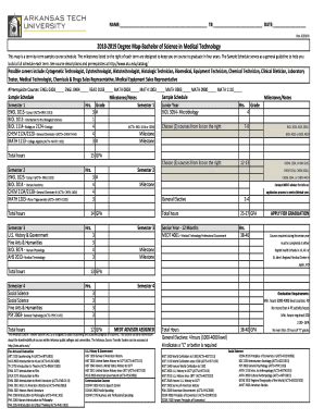 Fillable Online 2018 2019 Degree Map Bachelor Of Science In Medical Fax