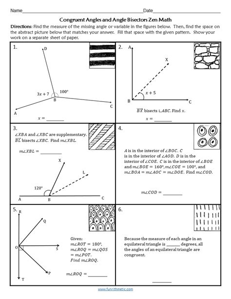 Proofs Involving Congruent Angles Worksheet For Th Th Grade