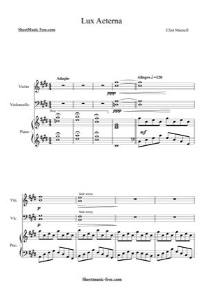 Lux Aeterna - Clint Mansell Free Piano Sheet Music PDF