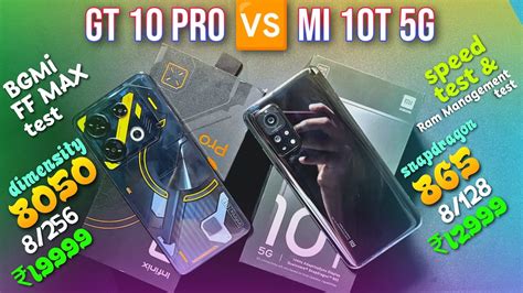 Infinix Gt 10 Pro 🆚 Mi 10t 5g Ff Max And Speed Test 🔥 865 Vs 8050