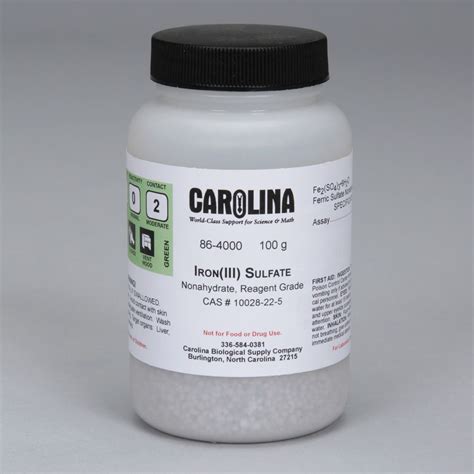 Iron (III) Sulfate, n-hydrate, Laboratory Grade, 100 g | Carolina Biological Supply