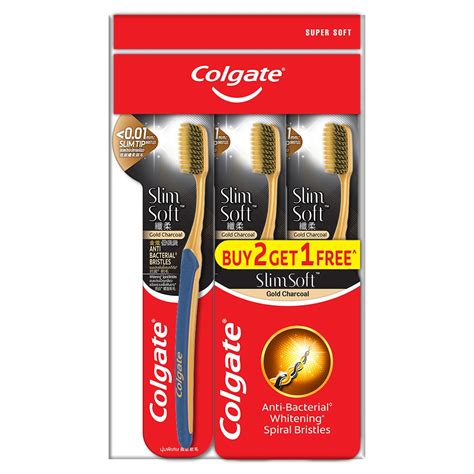 Colgate T Brush Slim Soft Gold Charcoal S B F Big Pharmacy